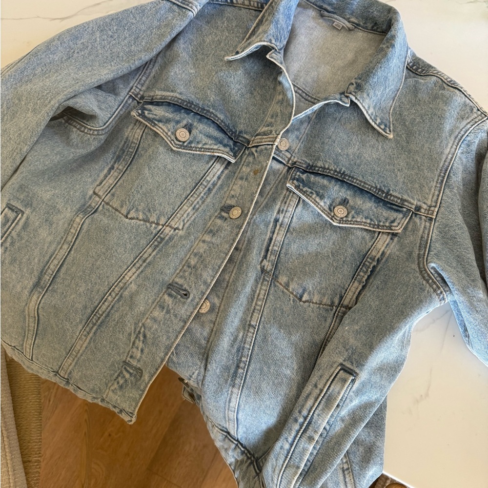 & Other Stories Oversized Light Blue Washed Denim Jacket